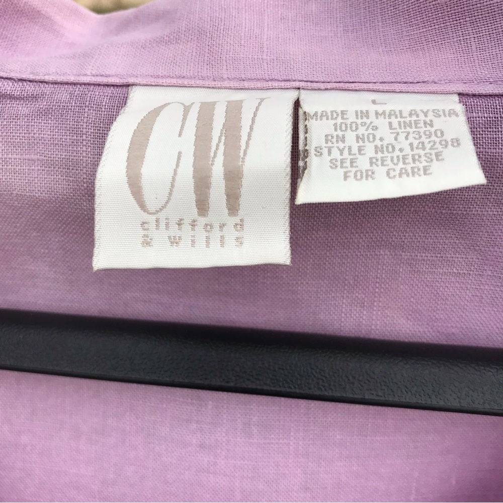 CW- women’s linen blouse in light lilac size L - Picture 3 of 9
